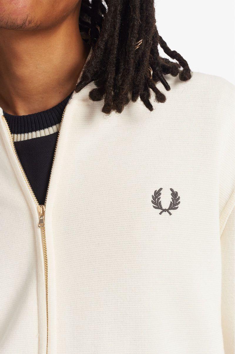 White Fred Perry K3802 Men's Knitwear | PH 1307OKIR